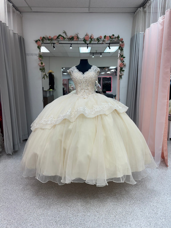 Champagne Lace Morilee 60055 — White Quinceañera Dress