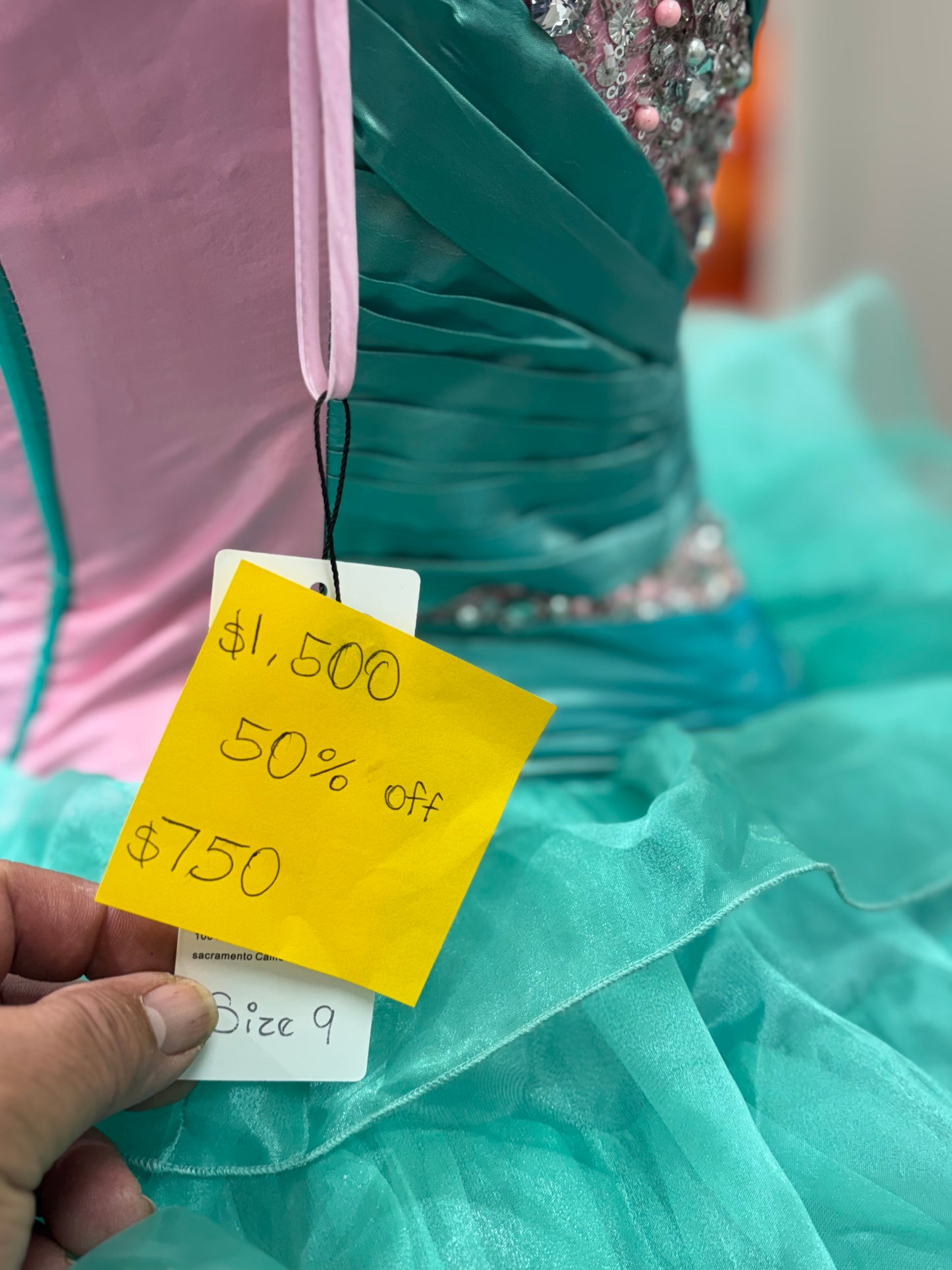 Teal Blush Ruffle Dream