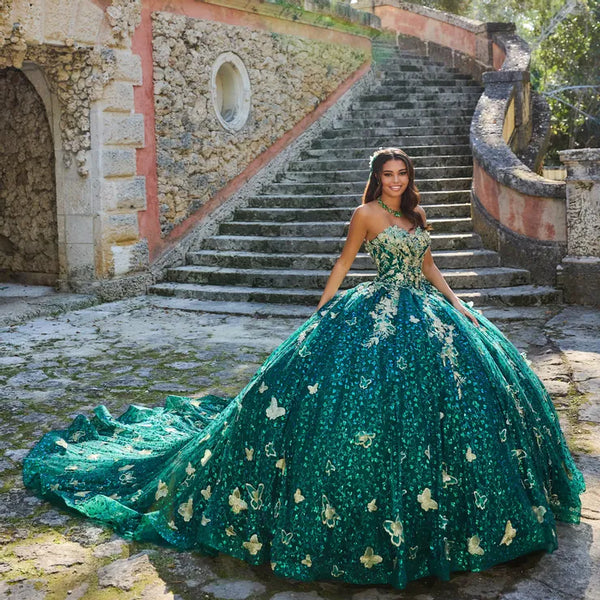 Princesa by Ariana Vara PR30121 — Emerald Quinceañera Dress