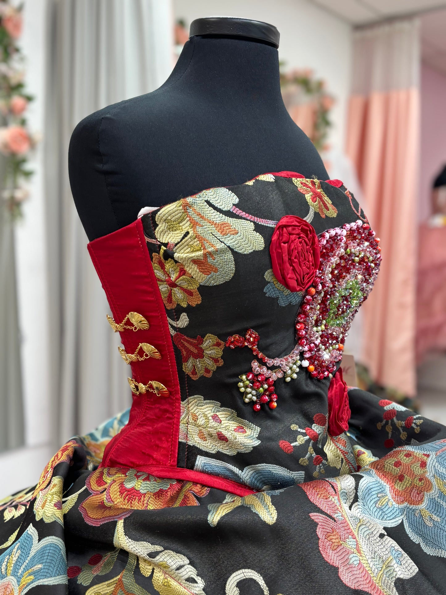 Black & Red Floral Elegance