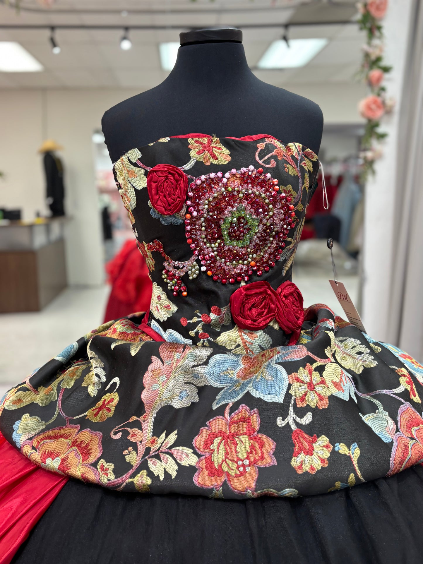 Black & Red Floral Elegance