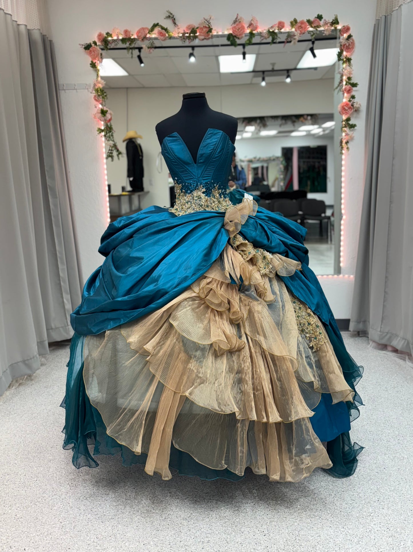 Teal Gold Cascade