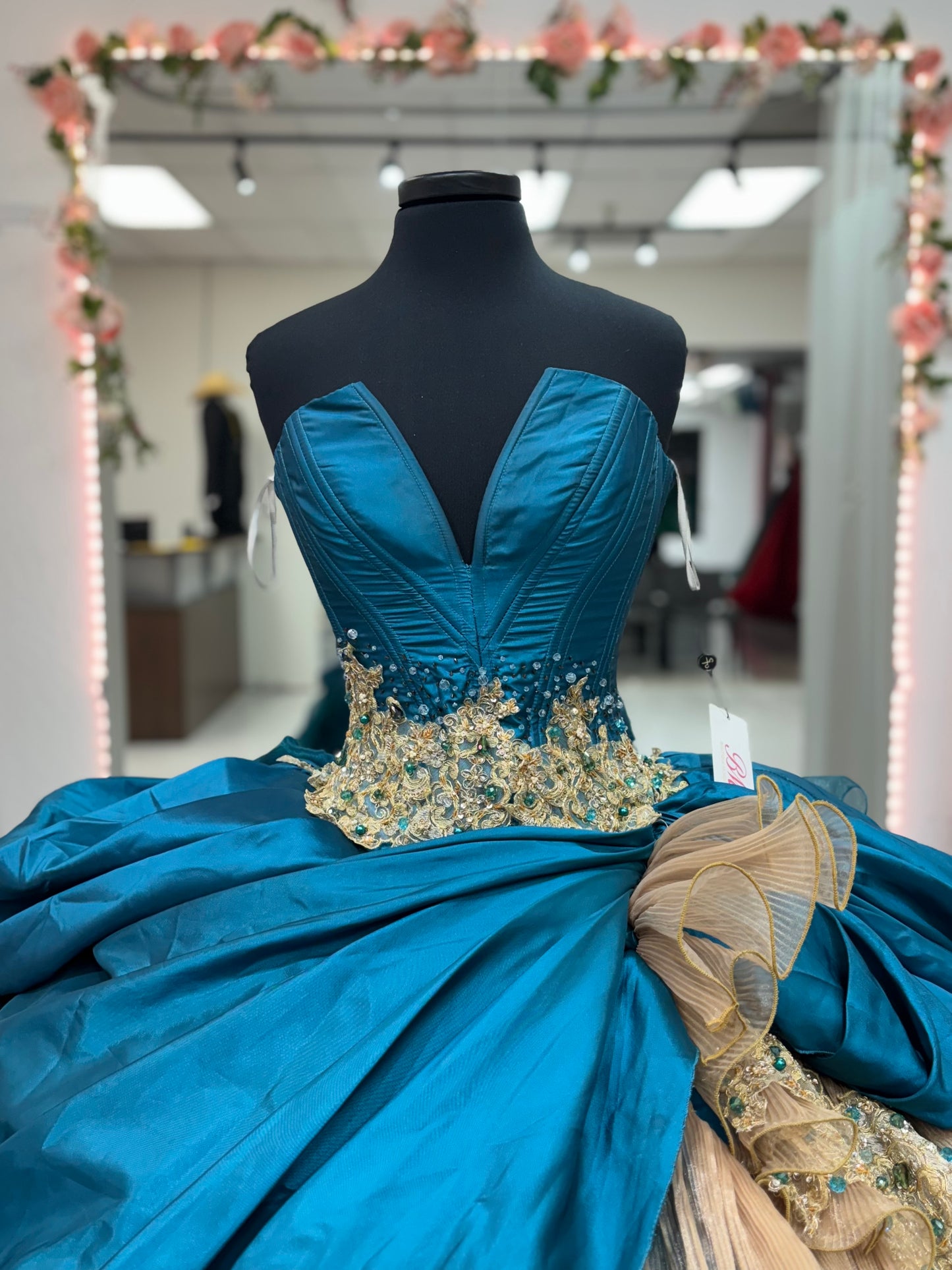 Teal Gold Cascade