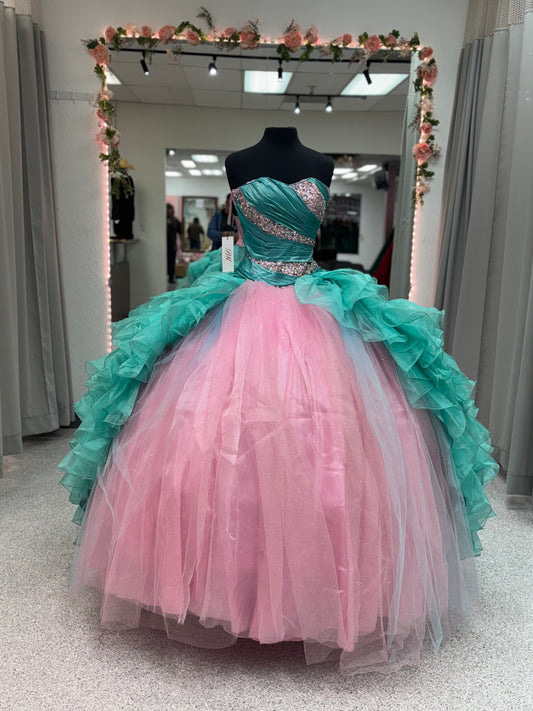 Teal Blush Ruffle Dream