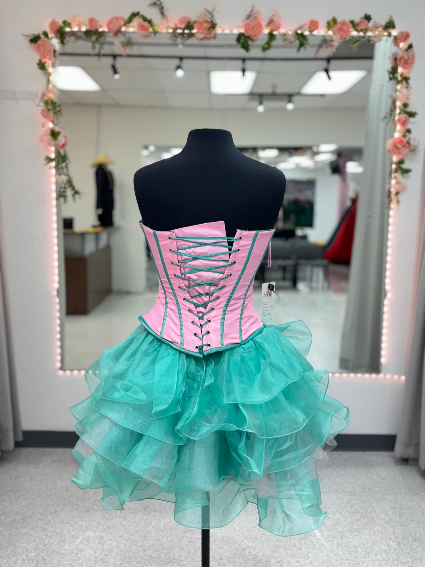 Teal Blush Ruffle Dream