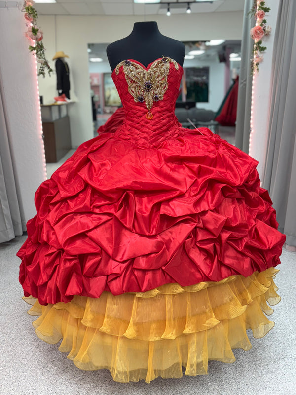 Crimson Royale — Red Quinceañera Dress