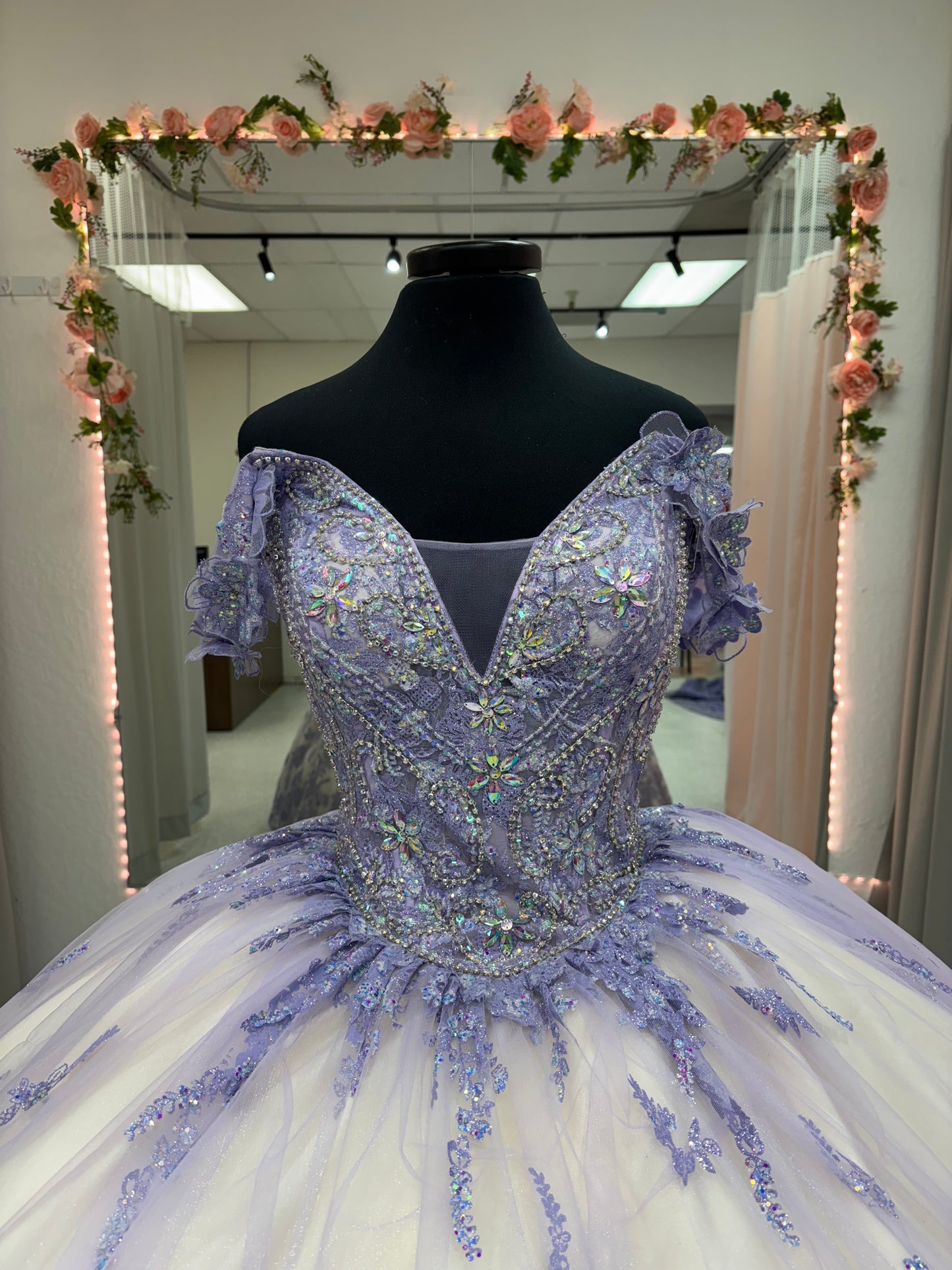 Lilac Sparkle Corset Gown