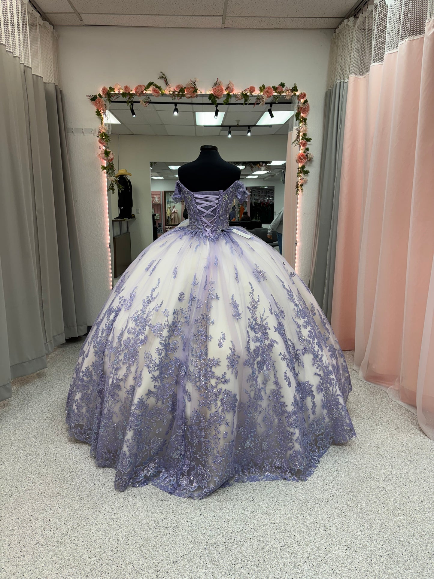 Lilac Sparkle Corset Gown